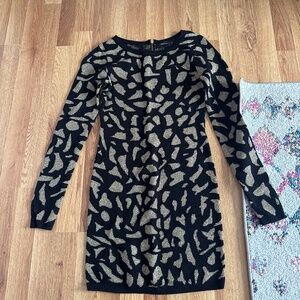 Black party dress with gold accents - size S